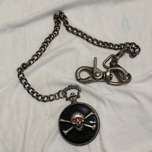 Skull and crossbones pocket watch